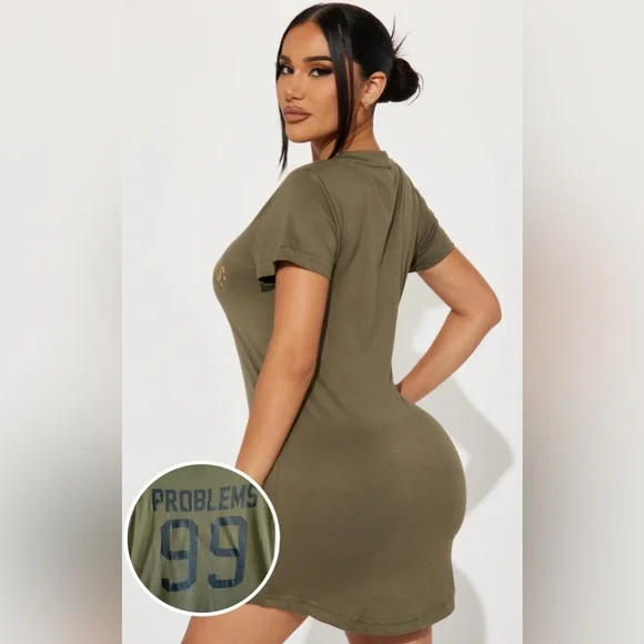 Hype | Dresses | Hype Tshirt Dress Tunic Womens Size Large Olive Green  Casual Short Sleeve | Poshmark
